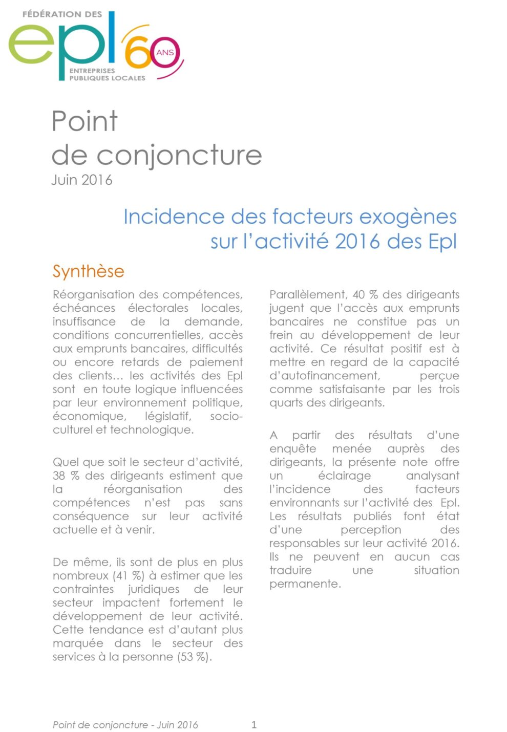 Point de conjoncture