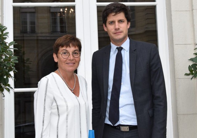 Annick Girardin et Julien Denormandie en septembre 2018, à l'issue de leur entretien sur le Livre bleu en faveur du logement. Photo DR