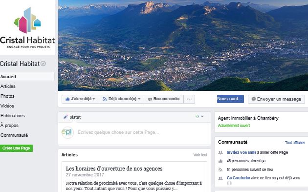 Cristal Habitat se rapproche de ses locataires sur Facebook